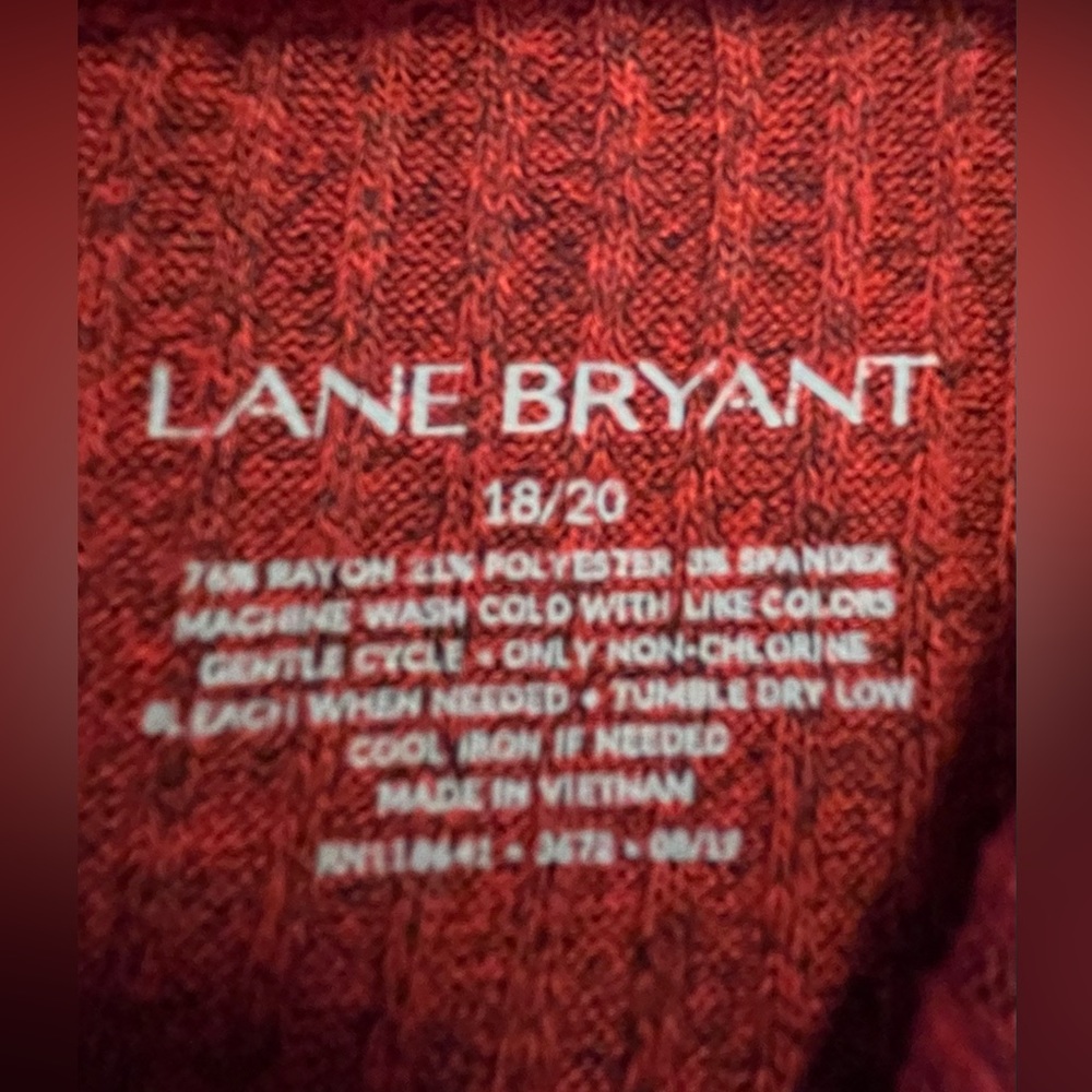 Lane Bryant Red Textured Women’s Swing Top - Picture 7 of 7